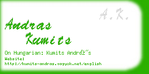 andras kumits business card